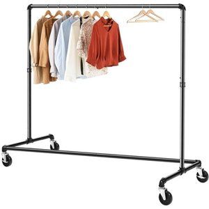 Clothes Rack, Z Base Garment Racon Wheels with Brakes Holder 1 Pack (59x24x63 ")